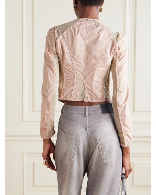 Our Legacy Pink Cropped Mesh-Trimmed Cotton-Canvas Jacket