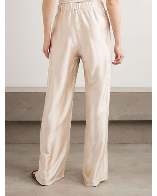 Donde Esteban White Salpicon Printed Silk-Blend Wide-Leg Pants