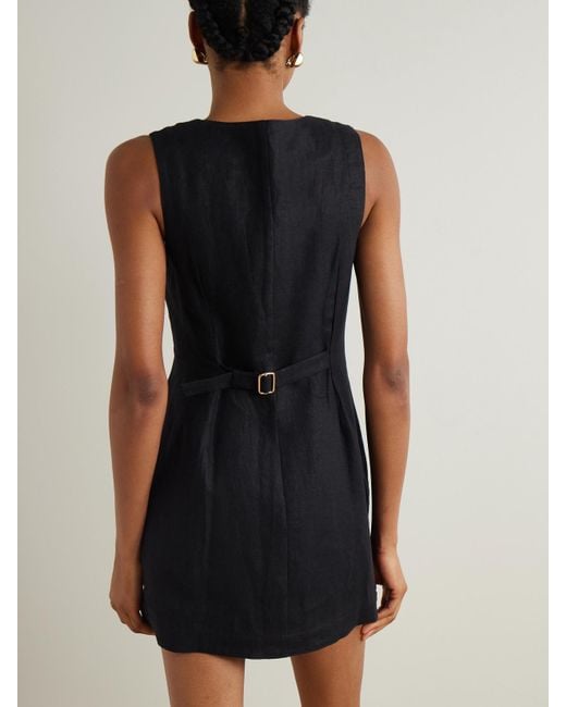 Posse Black Emma Minikleid Aus Leinen
