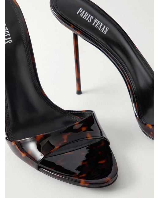 Paris Texas Natural Lidia 105 Animal-Print Patent-Leather Mules