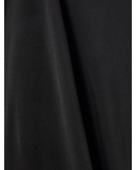 Galvan Black Modernist One-Sleeve Satin And Stretch-Tulle Midi Dress
