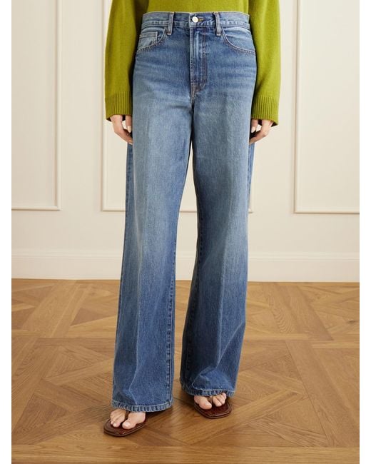 The Elder Statesman Blue Evie Organic Cotton Wide-Leg Jeans