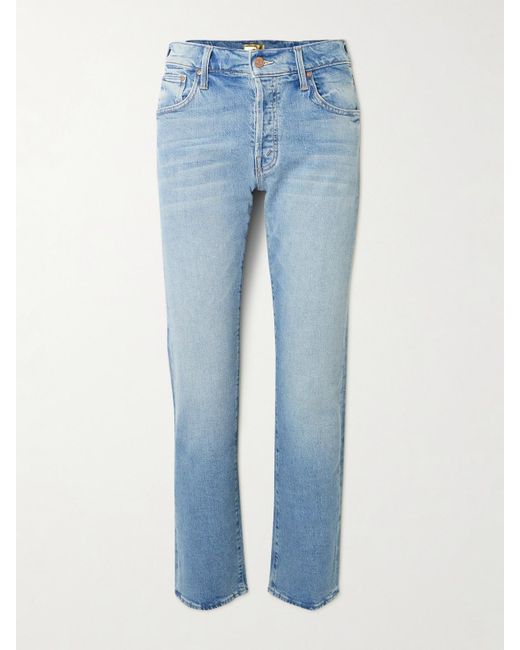 Mother Blue The Hiker Hover Hoch Sitzende Jeans Mit Schmalem Bein