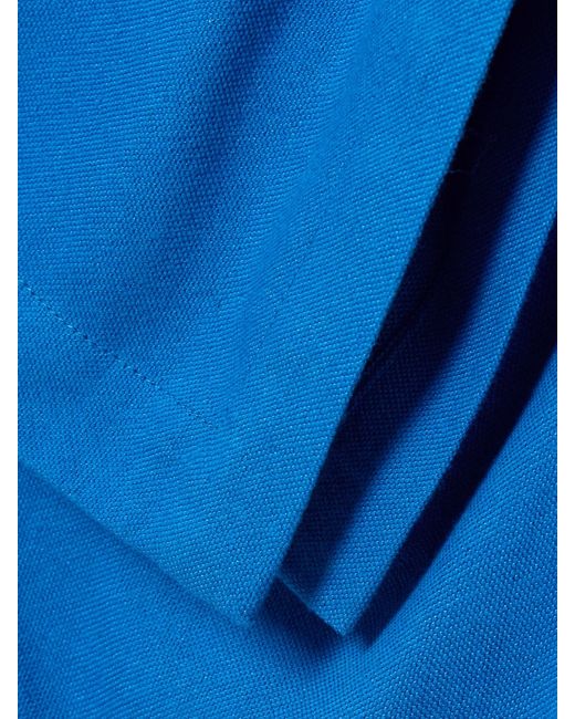 Marrakshi Life Blue Palazzo Cotton-Blend Wide-Leg Pants