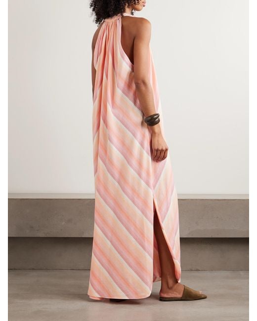 Marrakshi Life Pink Striped Dégradé Cotton Maxi Dress