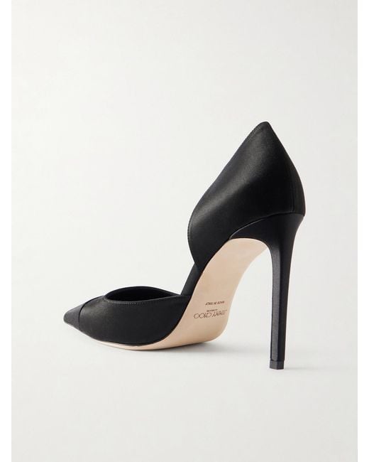 Jimmy Choo Black Brigitte 100 Satin Pumps