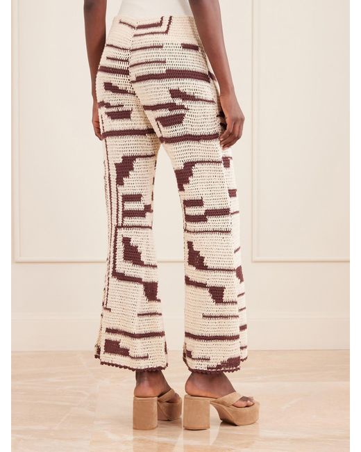 Alix Of Bohemia Natural Farah Crocheted Cotton Flared Pants