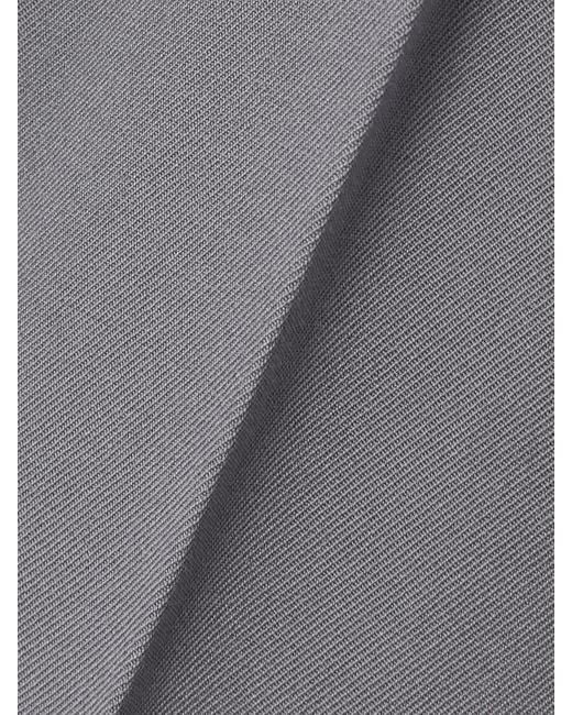 Alaïa Gray Capri Pleated Wool-Gabardine Straight-Leg Pants