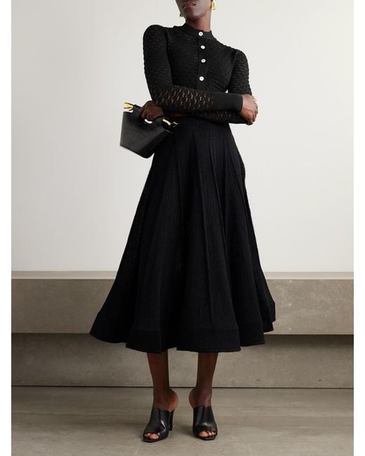 Lanvin Black Cropped Open-Knit Cardigan