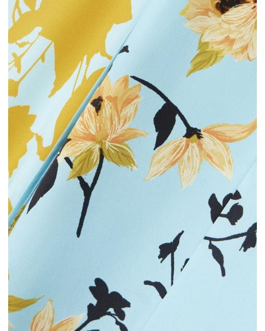 La Ligne White Floral-Print Silk Maxi Dress