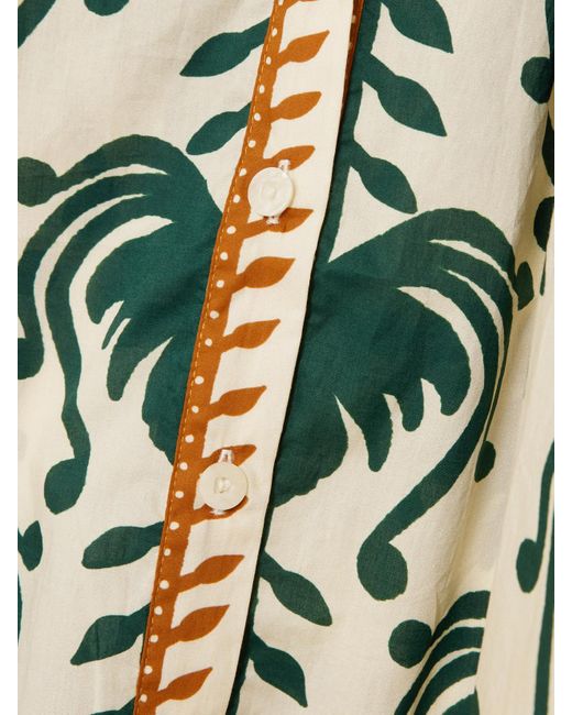 Johanna Ortiz Green Salty Promises Printed Cotton Shirt