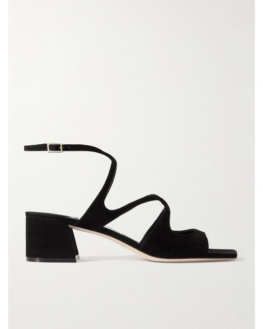 Jimmy Choo Black Azilia 45 Sandalen Aus Veloursleder