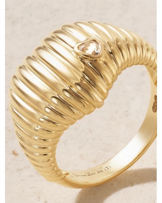 Yvonne Léon Natural Chevaliere Berlingot 9-Karat Topaz Signet Ring