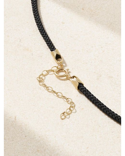 Mizuki Natural 14-Karat, Cord And Diamond Necklace