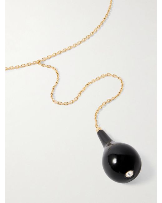 Totême  White Plated, Onyx And Swarovski Crystal Necklace