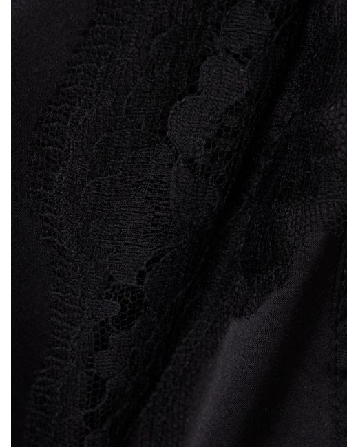 Dolce & Gabbana Black Body Aus Satin Aus Einer Seidenmischung Mit Spitzeneinsätzen