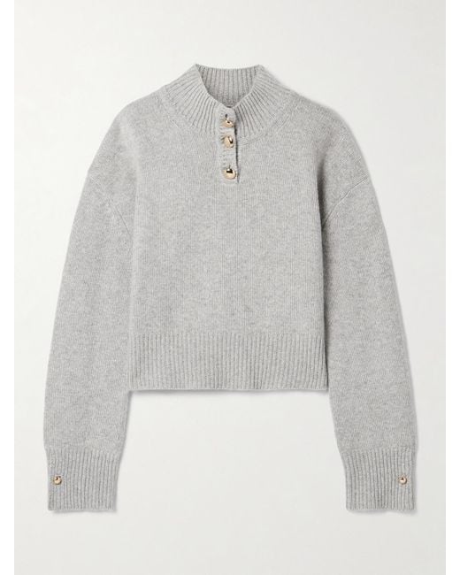 Brandon Maxwell Gray The Rowe Verkürzter Pullover Aus Kaschmir Mit Recycelten Fasern