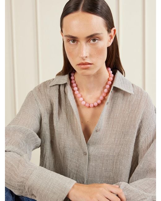 JIA JIA Pink Oracle 14-Karat Opal Beaded Necklace