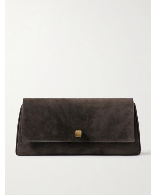 Khaite Black Audrey Clutch Aus Veloursleder