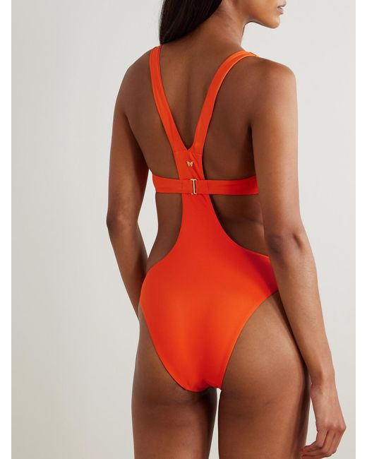 Kiki de Montparnasse Red La Sirene Cutout Swimsuit