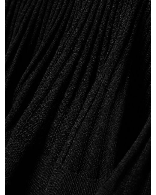 Zimmermann Black Story 1 Tiered Ruffled Ribbed-Knit Maxi Skirt