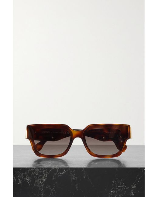 Fendi - Oversized Square-Frame Acetate And Gold-Tone Sunglasses