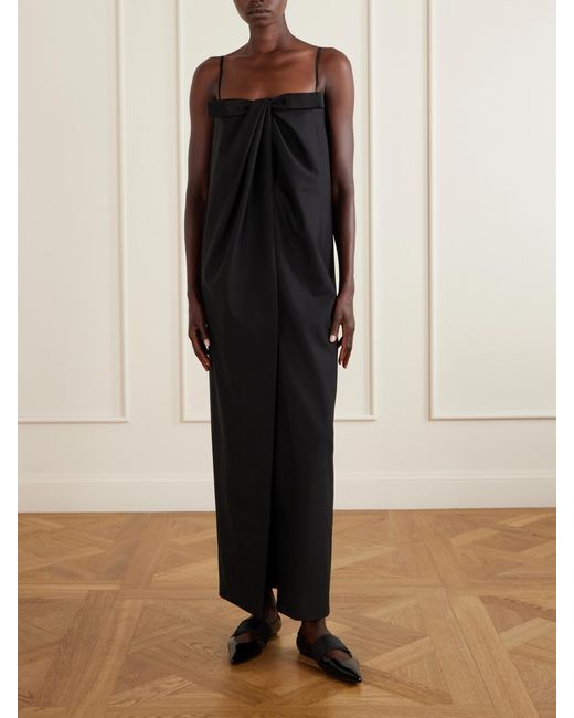 Givenchy Black Bow-Detailed Wool And Mohair-Blend Maxi Dress