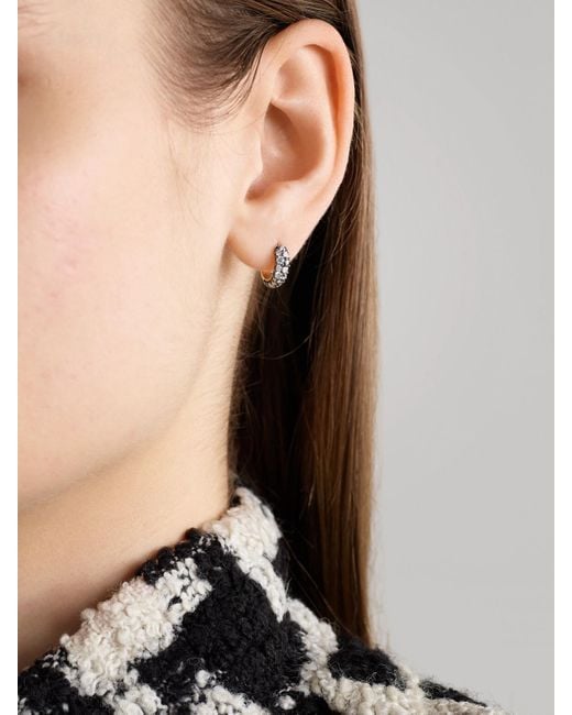Lucy Delius Natural Chubby Rhodium-Plated 14-Karat Recycled Diamond Hoop Earrings