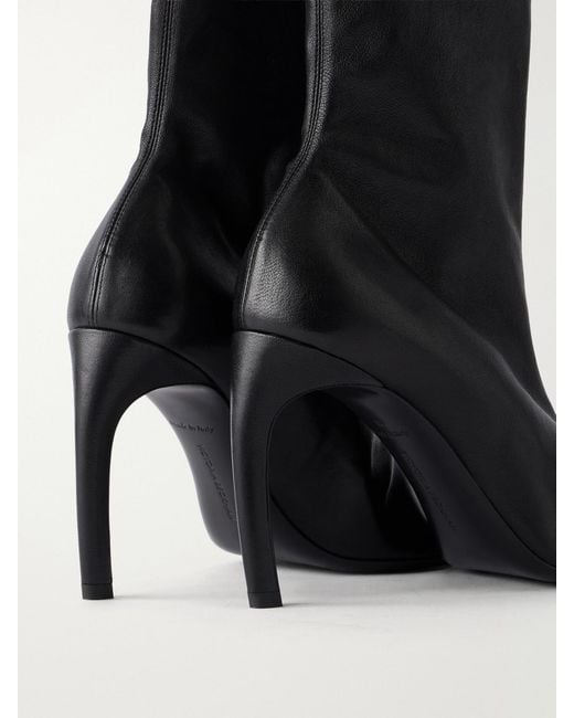 Victoria Beckham Black Harlow Distressed Leather Ankle Boots