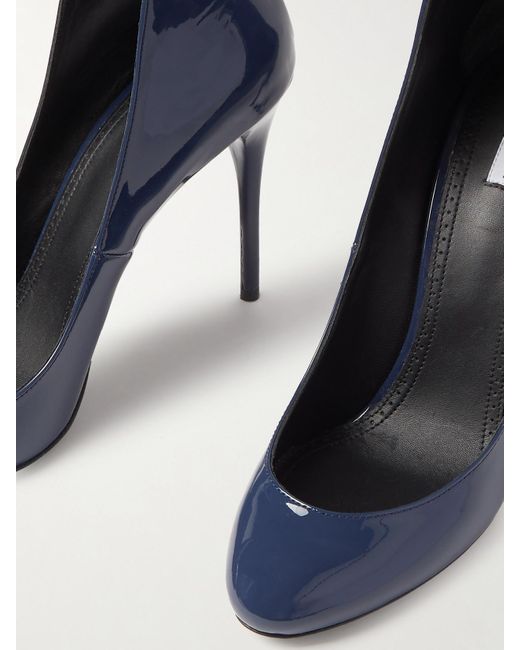 Alaïa Blue 90 Patent-Leather Pumps