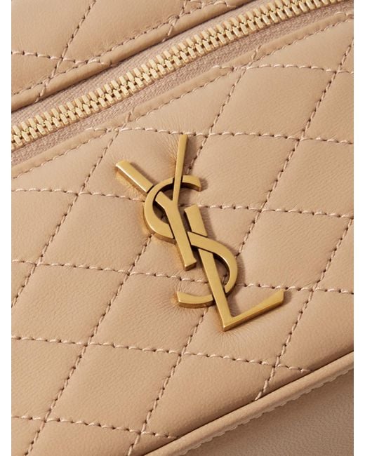 Saint Laurent Metallic Gaby Vanity Mini Quilted Leather Shoulder Bag