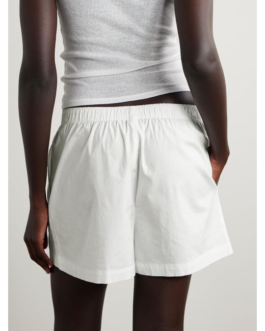 Skims White Cotton-Blend Poplin Boxers