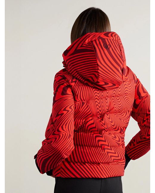 Aztech Mountain Red Minnie Nuke Hooded Printed Quilted Down Ski Jacket