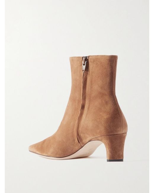 Staud Brown Wally Suede Ankle Boots