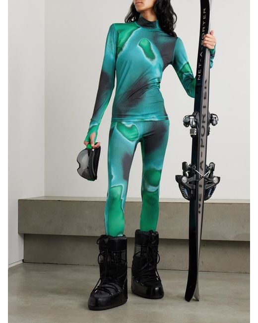 Aztech Mountain Green Next To Skin Printed Stretch-Jersey Turtleneck Base Layer