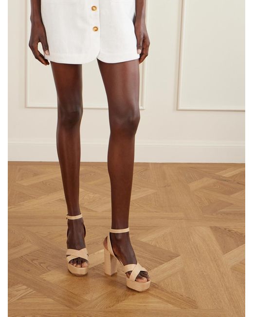 Gianvito Rossi Natural Sabrina Haiti 70 Raffia Platform Sandals