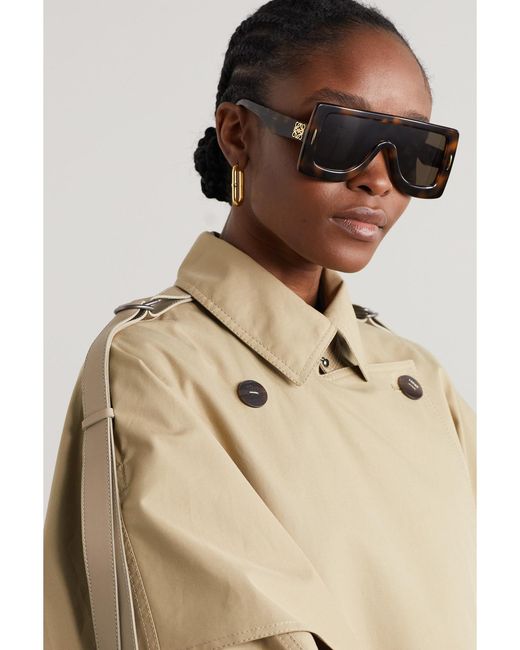 Loewe Black Oversized D-Frame Acetate Sunglasses