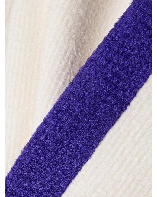 Tory Burch Blue Zweifarbiger Pullover Aus Chenille Aus Einer Seidenmischung