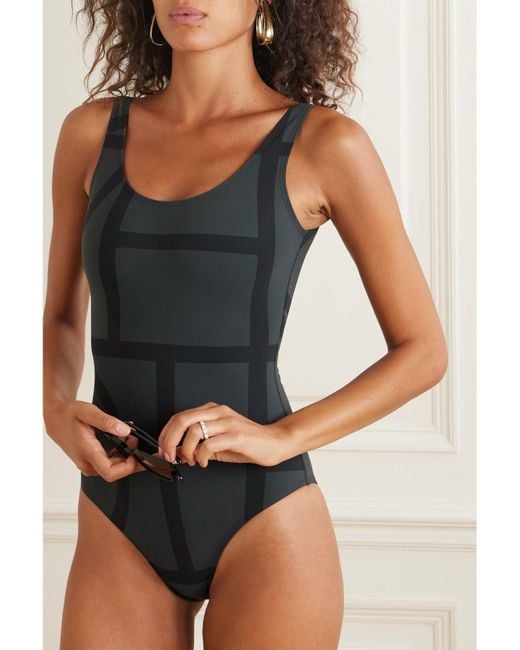 Totême Black Monogram Printed Recycled Swimsuit