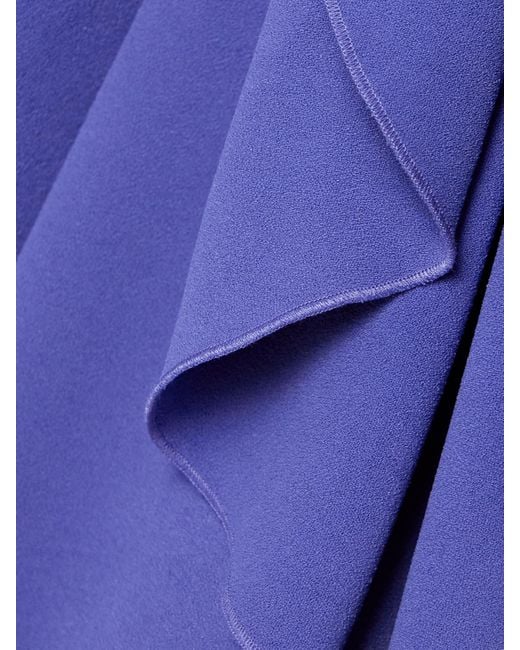 Solace London Blue Nella Draped Ruched Crepe Maxi Dress