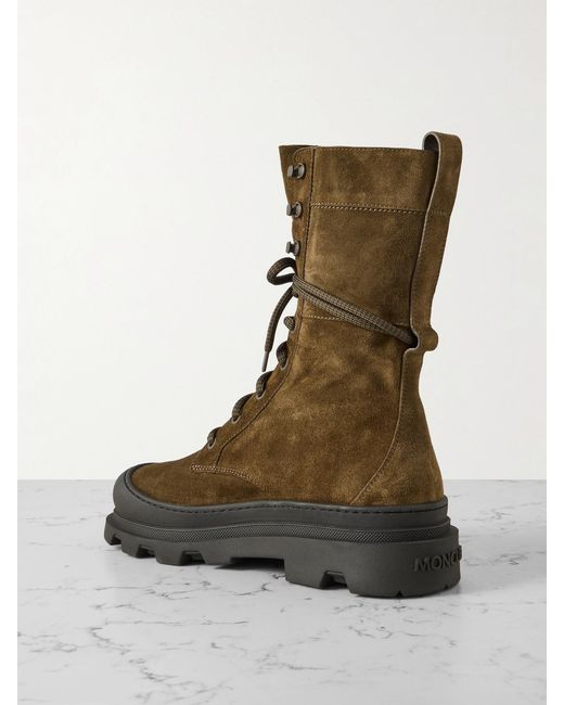 Moncler Brown Vera Suede Combat Boots