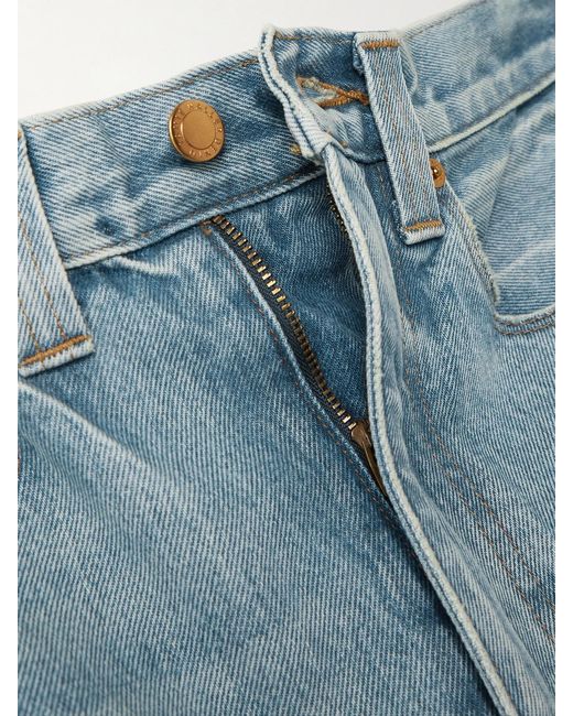Jamie Haller Blue The Crop Painter Cropped Mid-Rise Wide-Leg Jeans