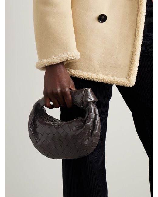Bottega Veneta Black Jodie Mini Intrecciato Leather Tote