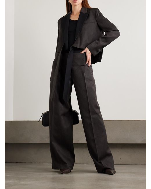Our Legacy Black Girdle Pleated Wool Wide-Leg Pants