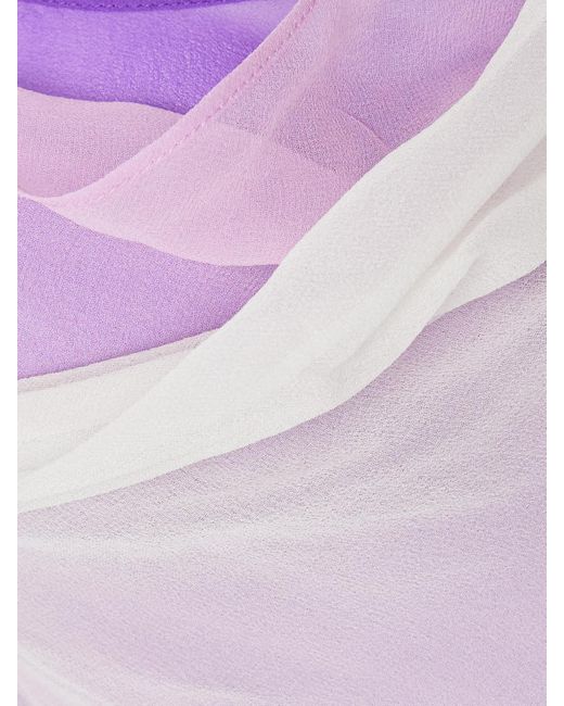Christopher Esber Pink Cowl Layered Draped Silk-Georgette Maxi Dress