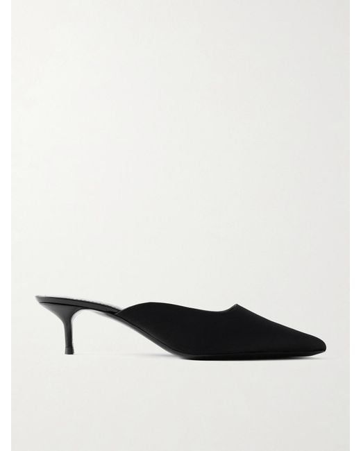 Staud White Sebastian Satin Mules