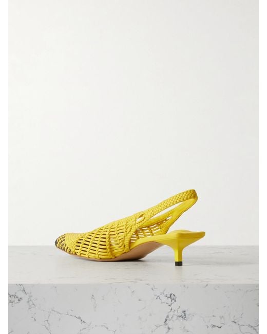 【関税込み】JACQUEMUS イエロー 'The Cubisto' ヒールサンダル Jacquemus Cubisto Banane Leather Slingback Pumps in Yellow