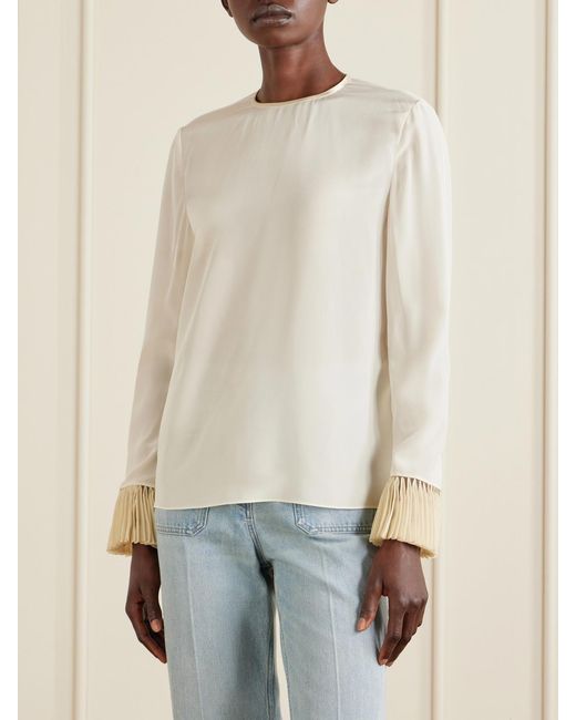 Valentino Garavani White Silk Crepe De Chine Blouse