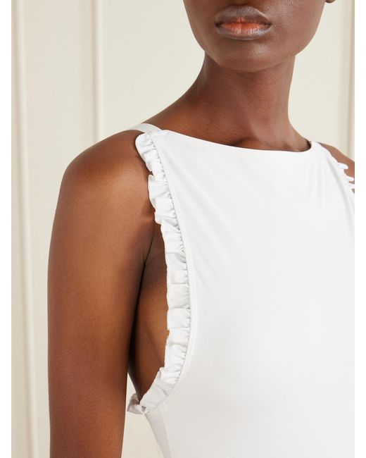 Kiki de Montparnasse White Louise Ruchedswimsuit