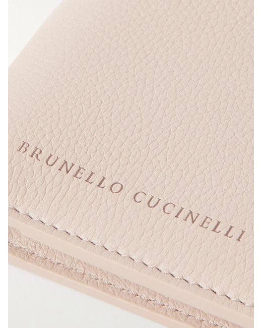 Brunello Cucinelli Natural Reisepasshülle Aus Strukturiertem Leder Mit Prägungen